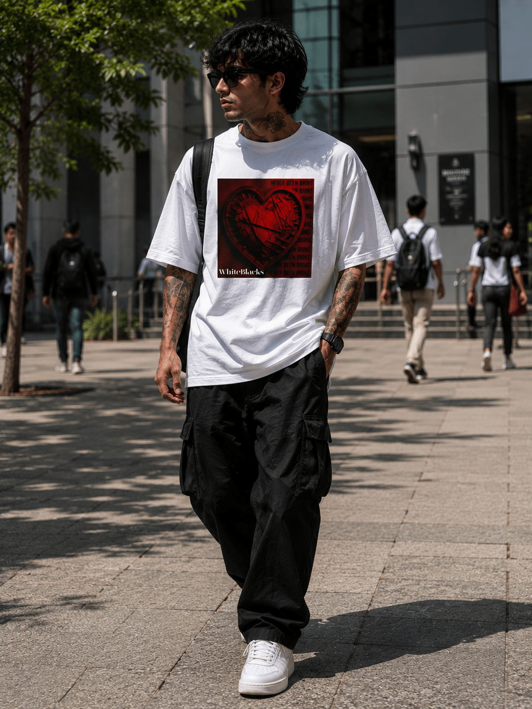 Never Been Broke Filtered Oversized Graphic T-Shirt - WhiteBlacks