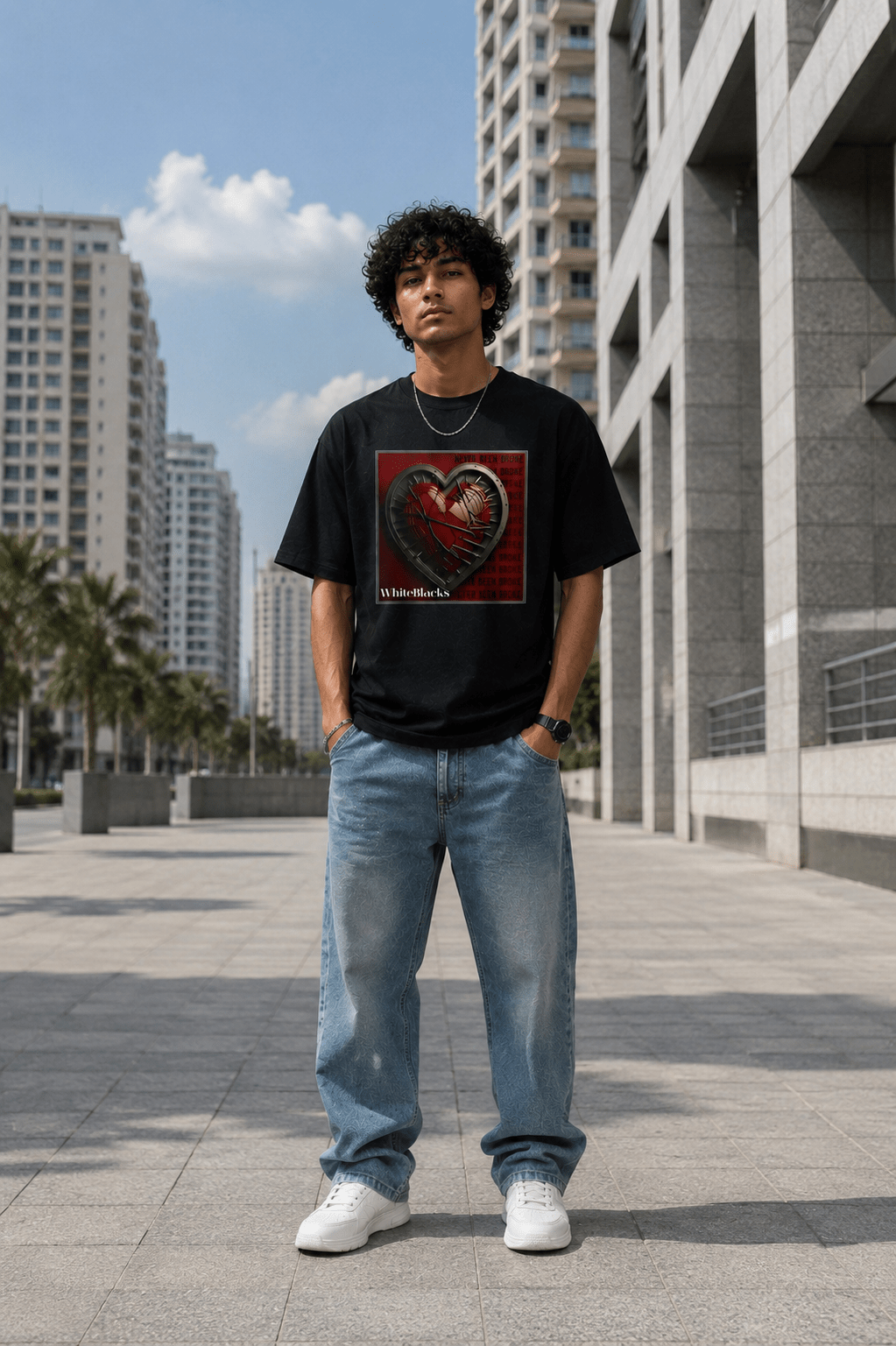 Never Been Broke Oversized Graphic T-Shirt - WhiteBlacks