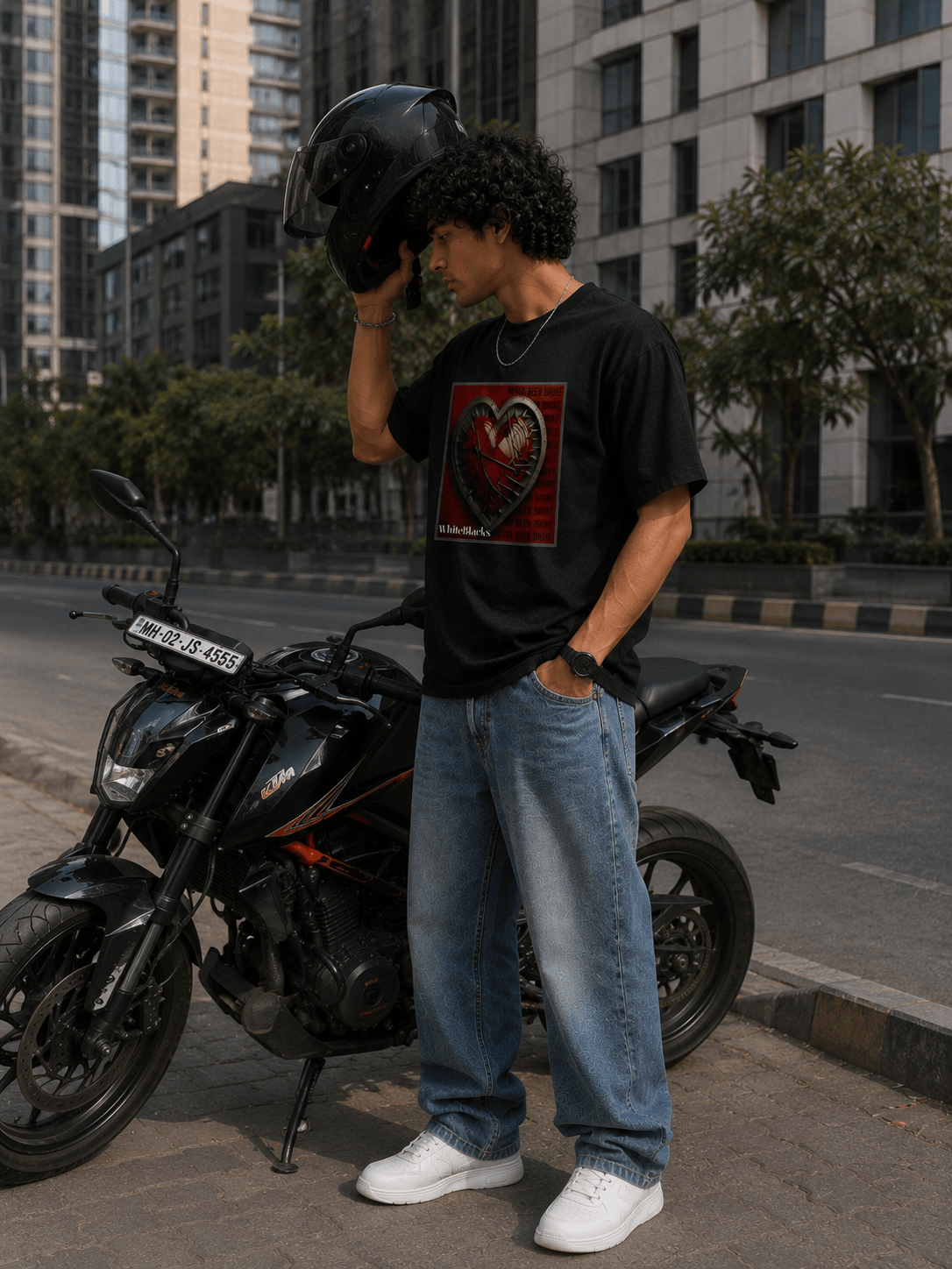 Never Been Broke Oversized Graphic T-Shirt - WhiteBlacks