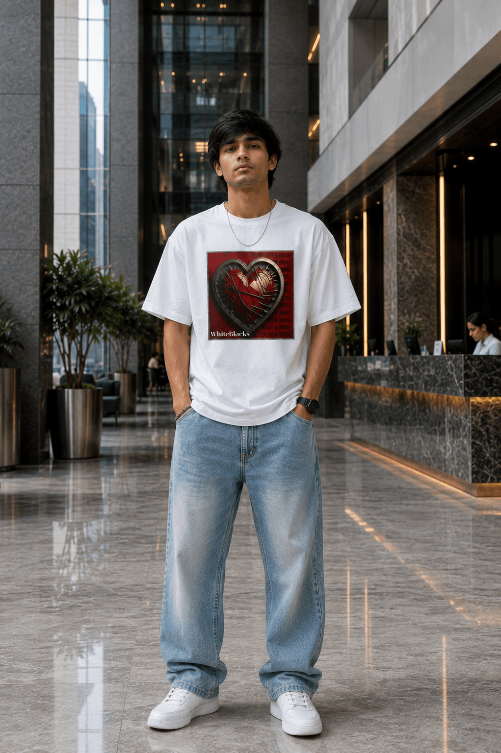Never Been Broke Oversized Graphic T-Shirt - WhiteBlacks
