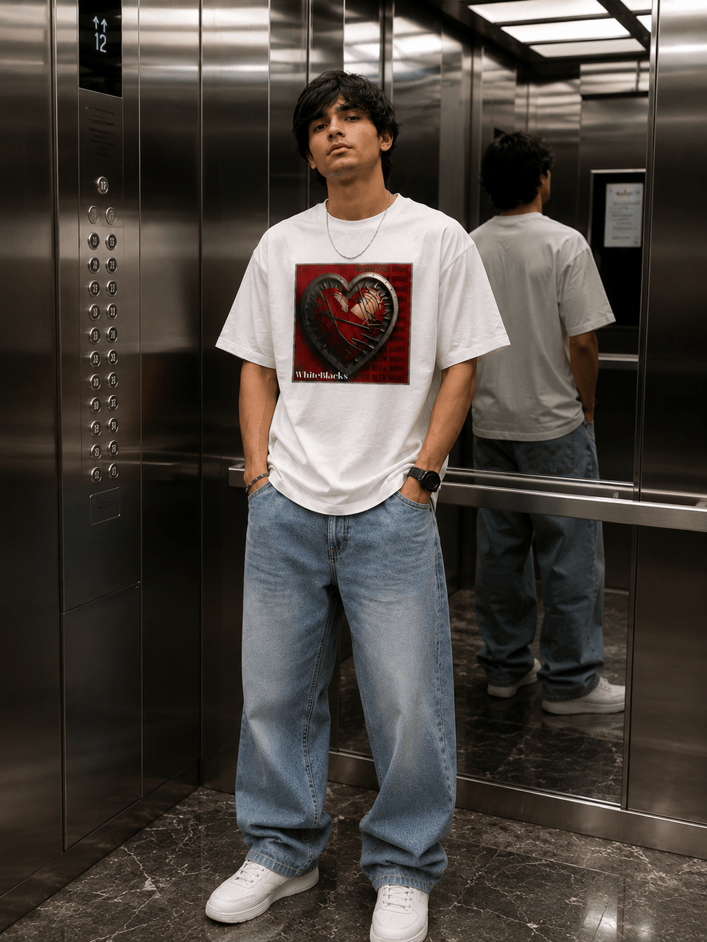 Never Been Broke Oversized Graphic T-Shirt - WhiteBlacks