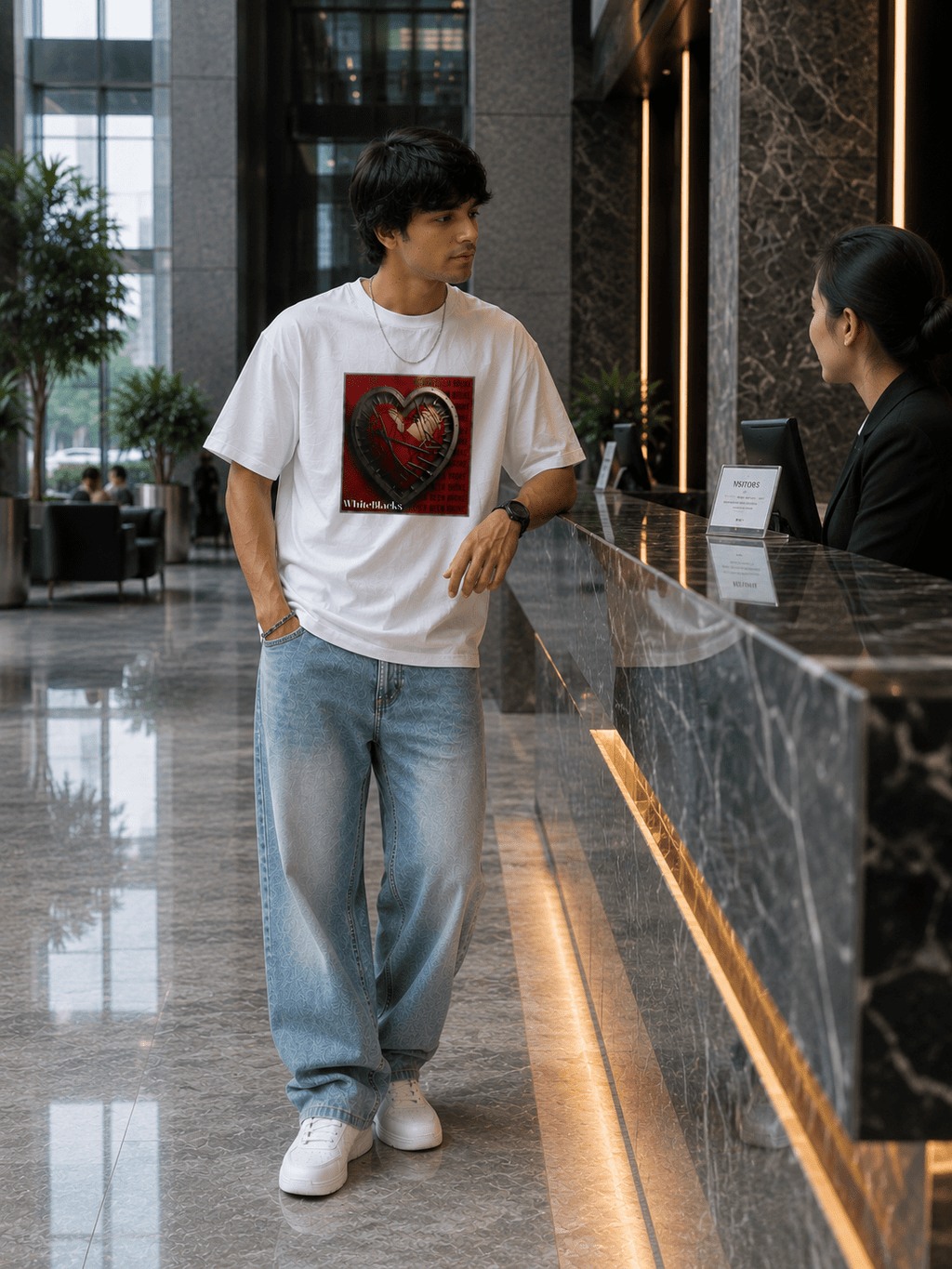 Never Been Broke Oversized Graphic T-Shirt - WhiteBlacks