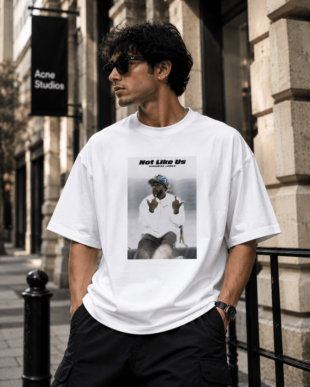 Not Like Us Oversized Graphic T-Shirt - WhiteBlacks