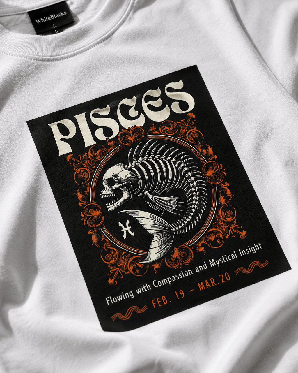 Pisces Oversized Graphic T-Shirt - WhiteBlacks