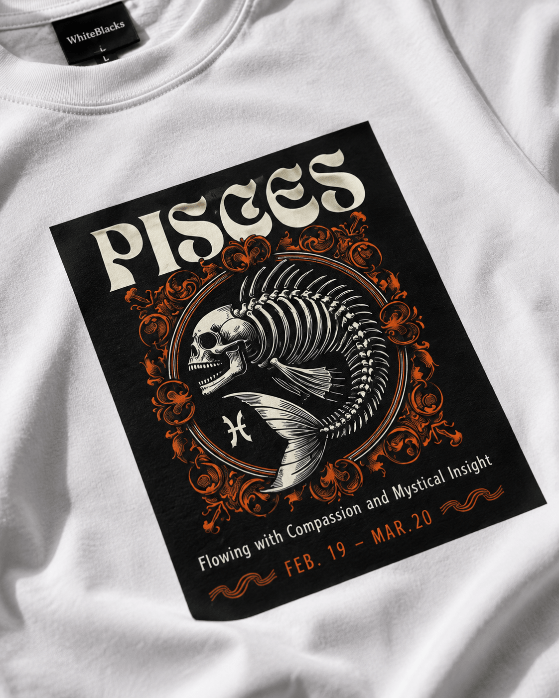 Pisces Oversized Graphic T-Shirt - WhiteBlacks