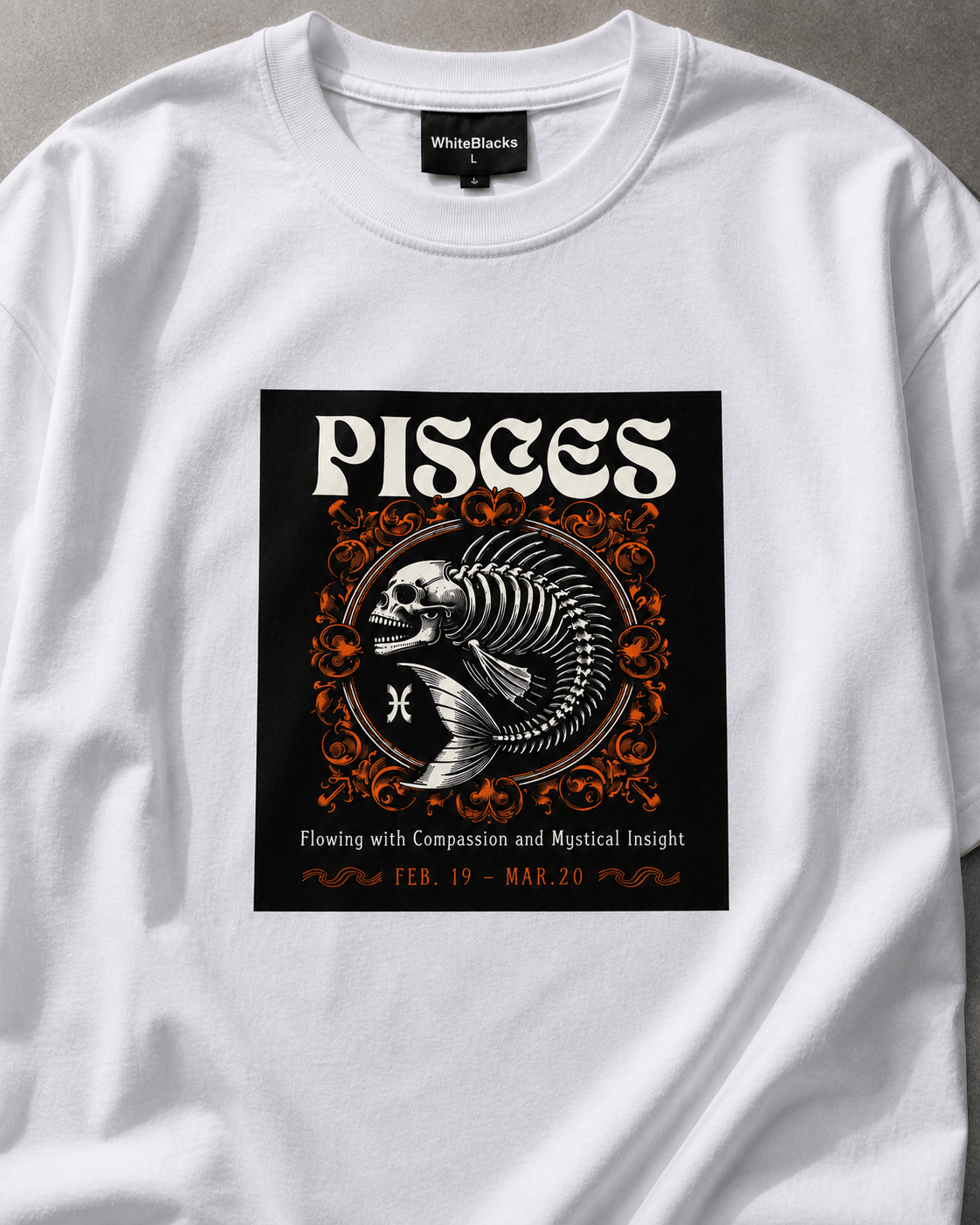Pisces Oversized Graphic T-Shirt - WhiteBlacks