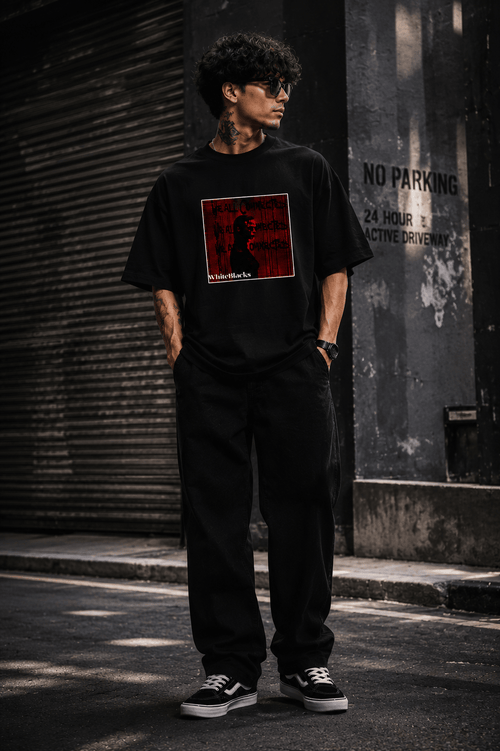 Real Comes First Filtered Oversized Graphic T-Shirt - WhiteBlacks