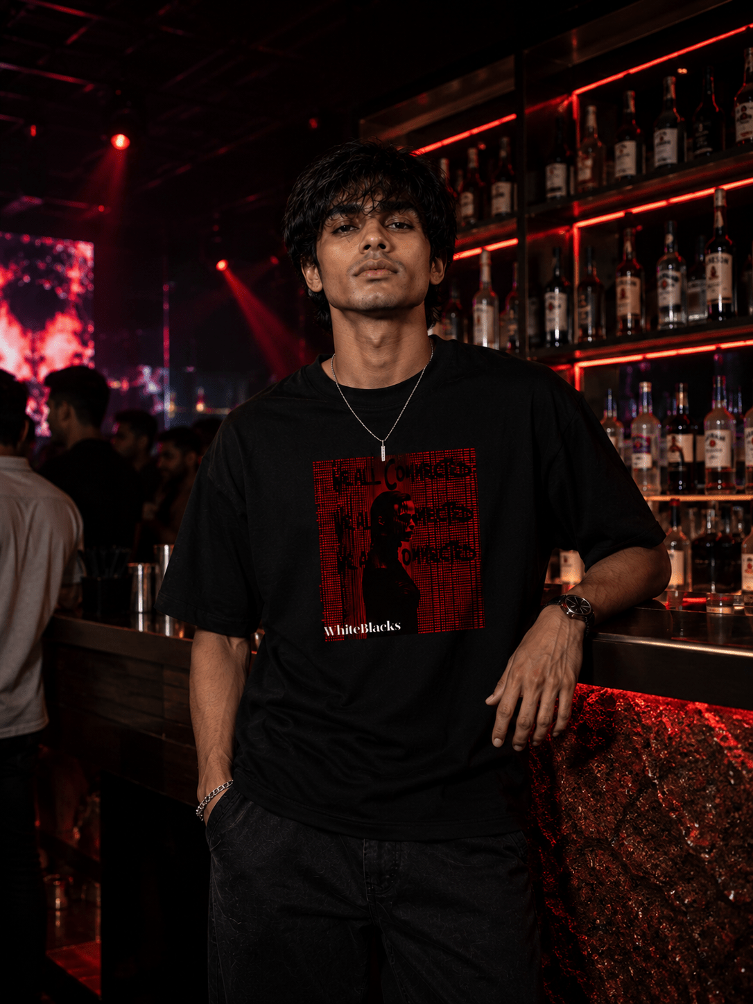 Real Comes First Filtered Oversized Graphic T-Shirt - WhiteBlacks