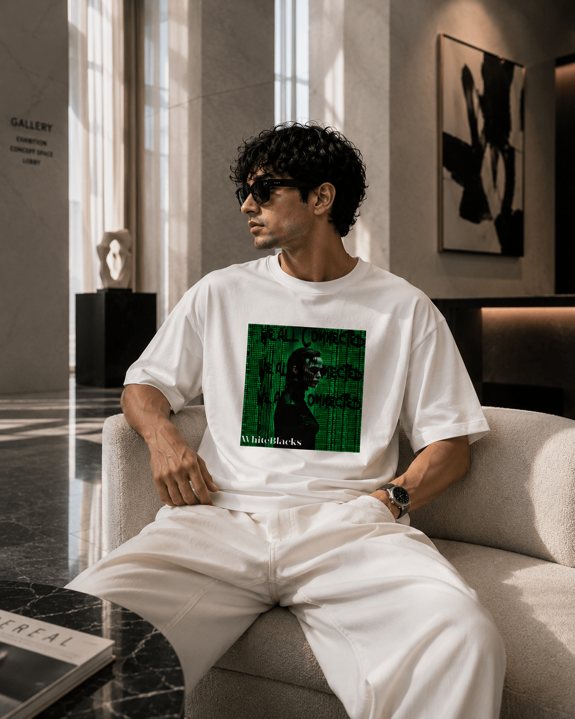 Real Comes First Oversized Graphic T-Shirt - WhiteBlacks
