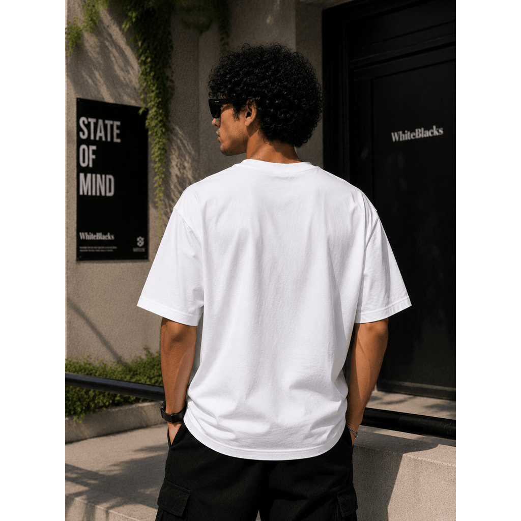 Retro Cartoon Trio Oversized Graphic T-Shirt - WhiteBlacks