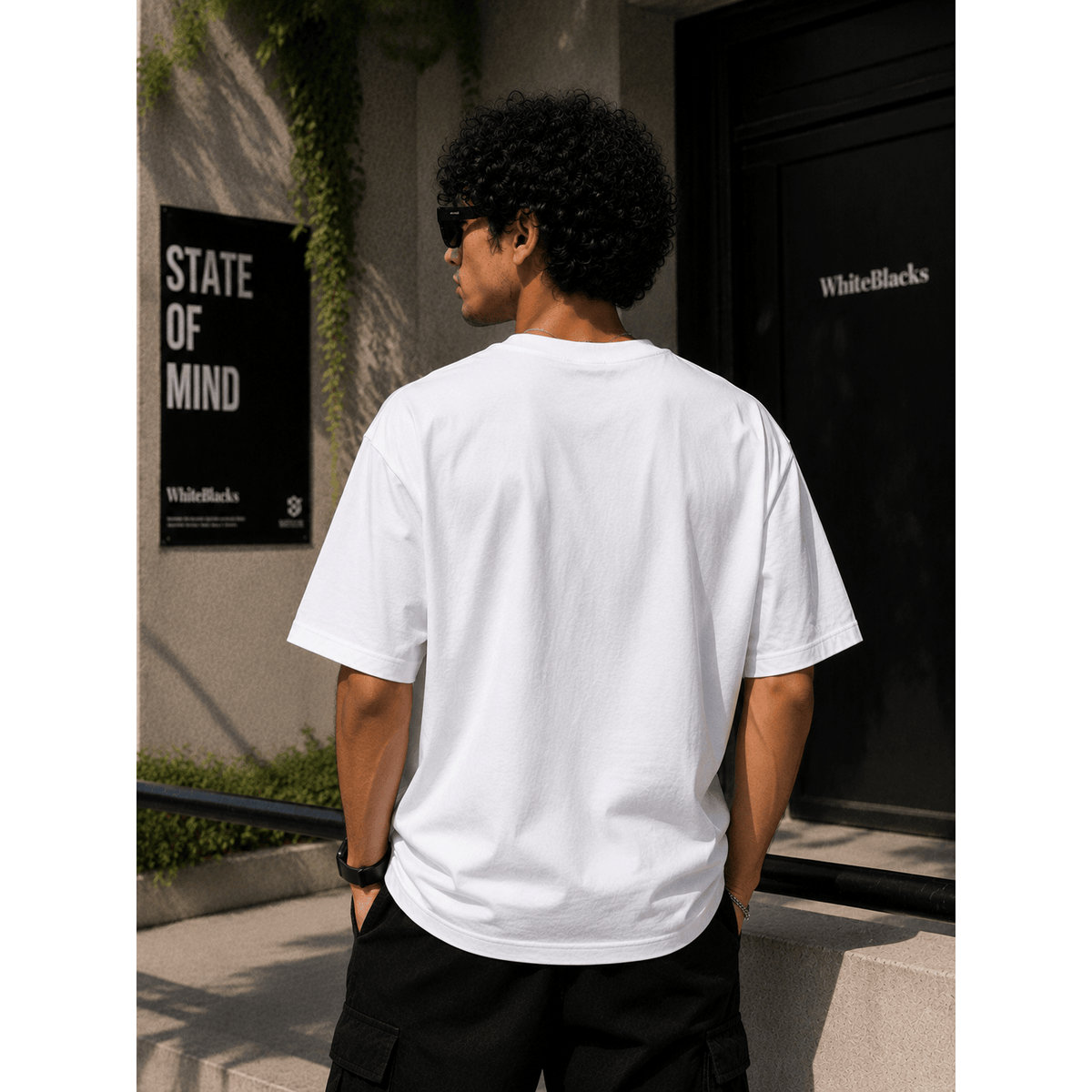 Retro Cartoon Trio Oversized Graphic T-Shirt - WhiteBlacks