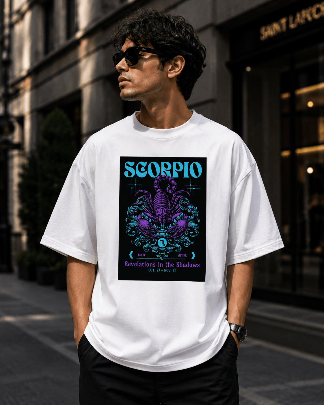 Scorpio Oversized Graphic T-Shirt - WhiteBlacks