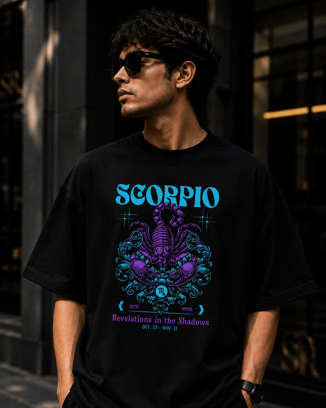 Scorpio Oversized Graphic T-Shirt - WhiteBlacks