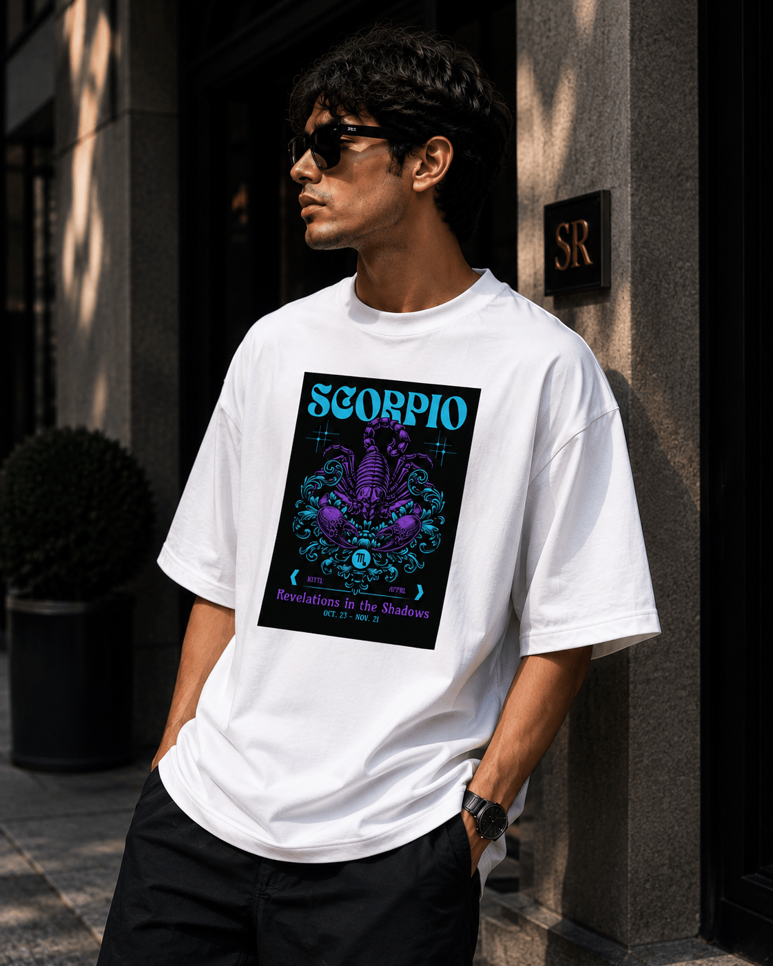Scorpio Oversized Graphic T-Shirt - WhiteBlacks