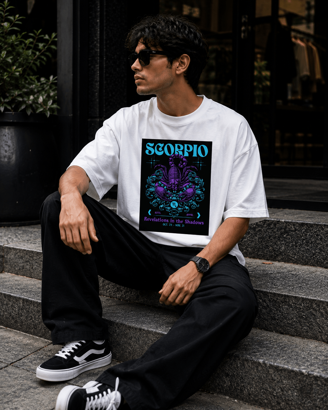 Scorpio Oversized Graphic T-Shirt - WhiteBlacks