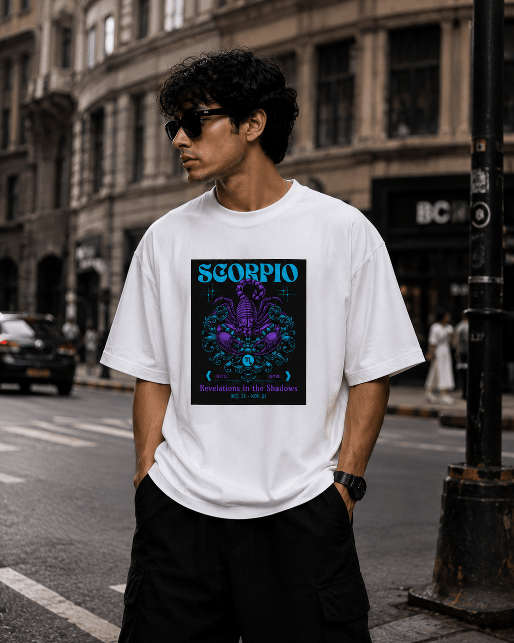 Scorpio Oversized Graphic T-Shirt - WhiteBlacks