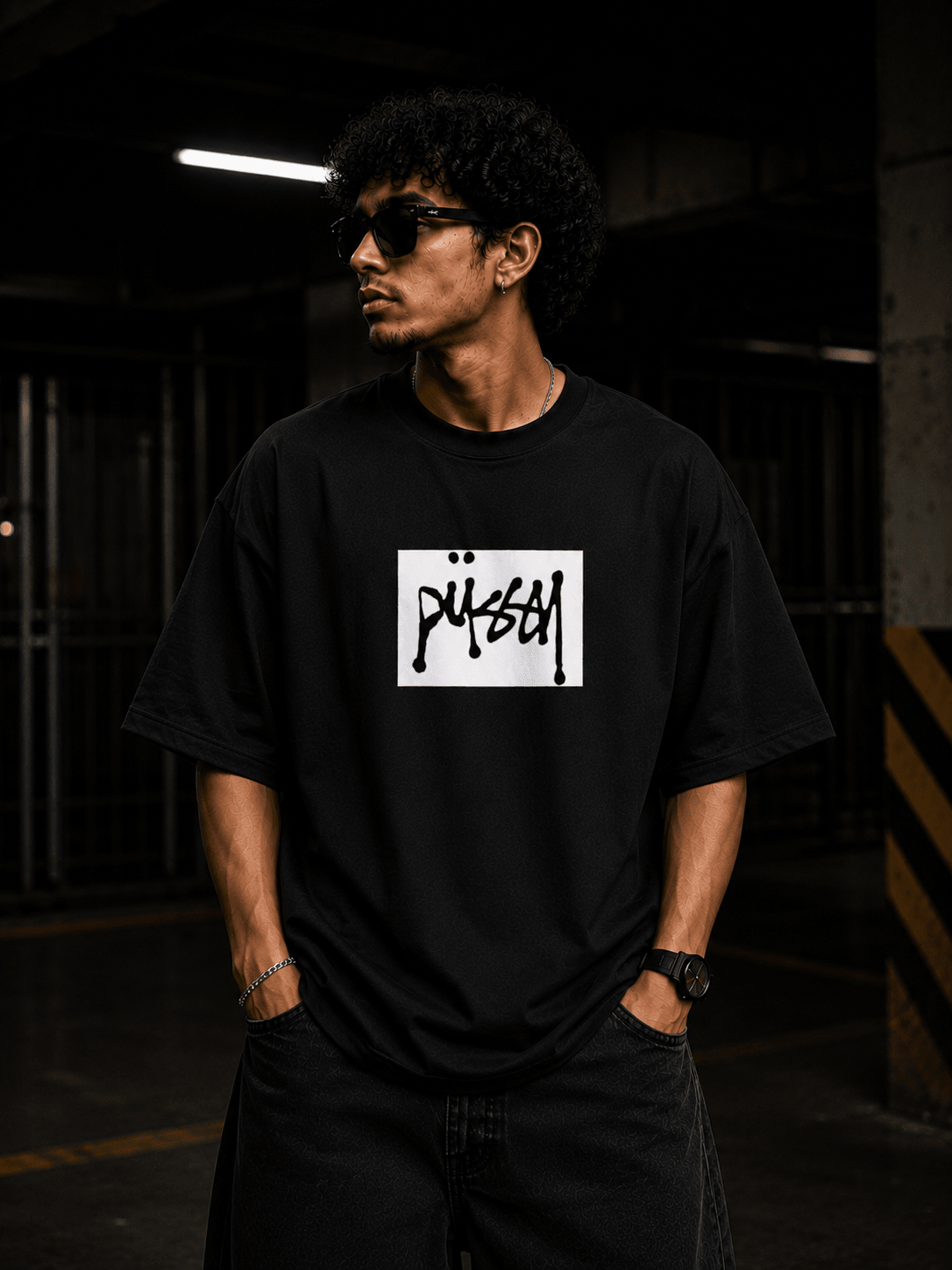 Stüssy Oversized Graphic T-Shirt - WhiteBlacks