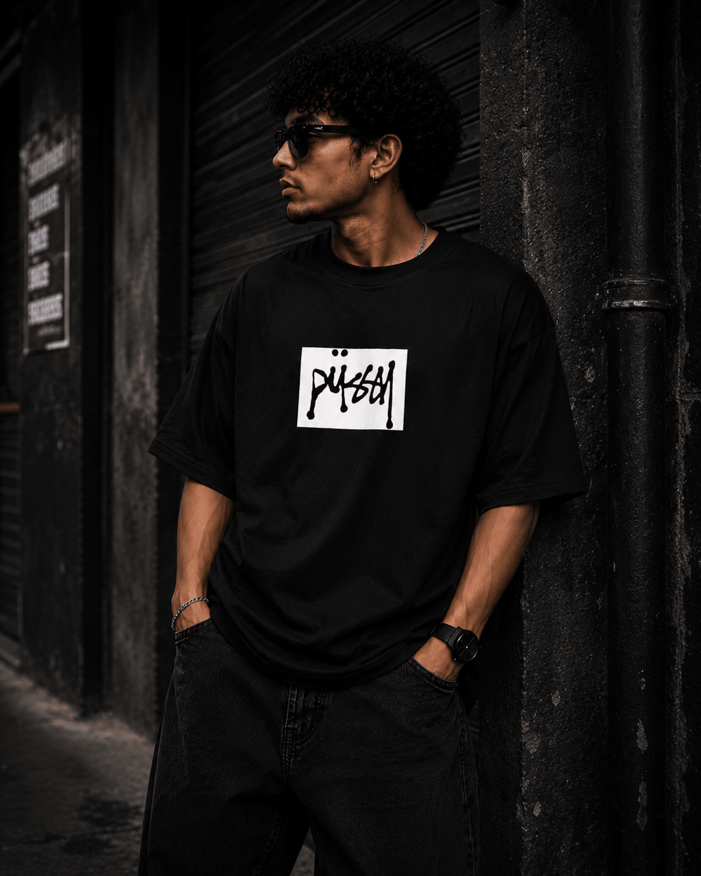 Stüssy Oversized Graphic T-Shirt - WhiteBlacks