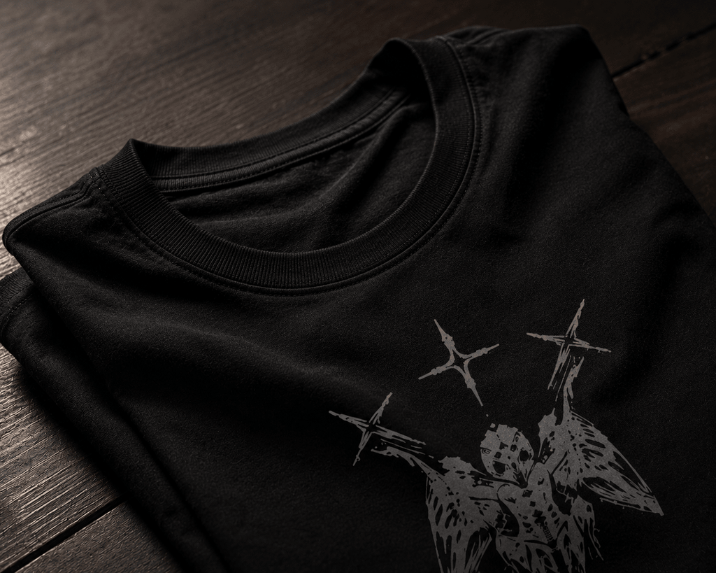 Three Crosses Angel Oversized Graphic T-Shirt - WhiteBlacks