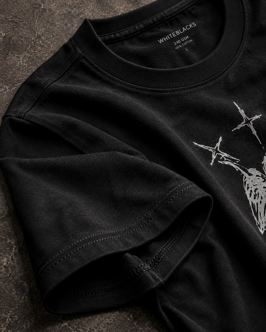 Three Crosses Angel Oversized Graphic T-Shirt - WhiteBlacks