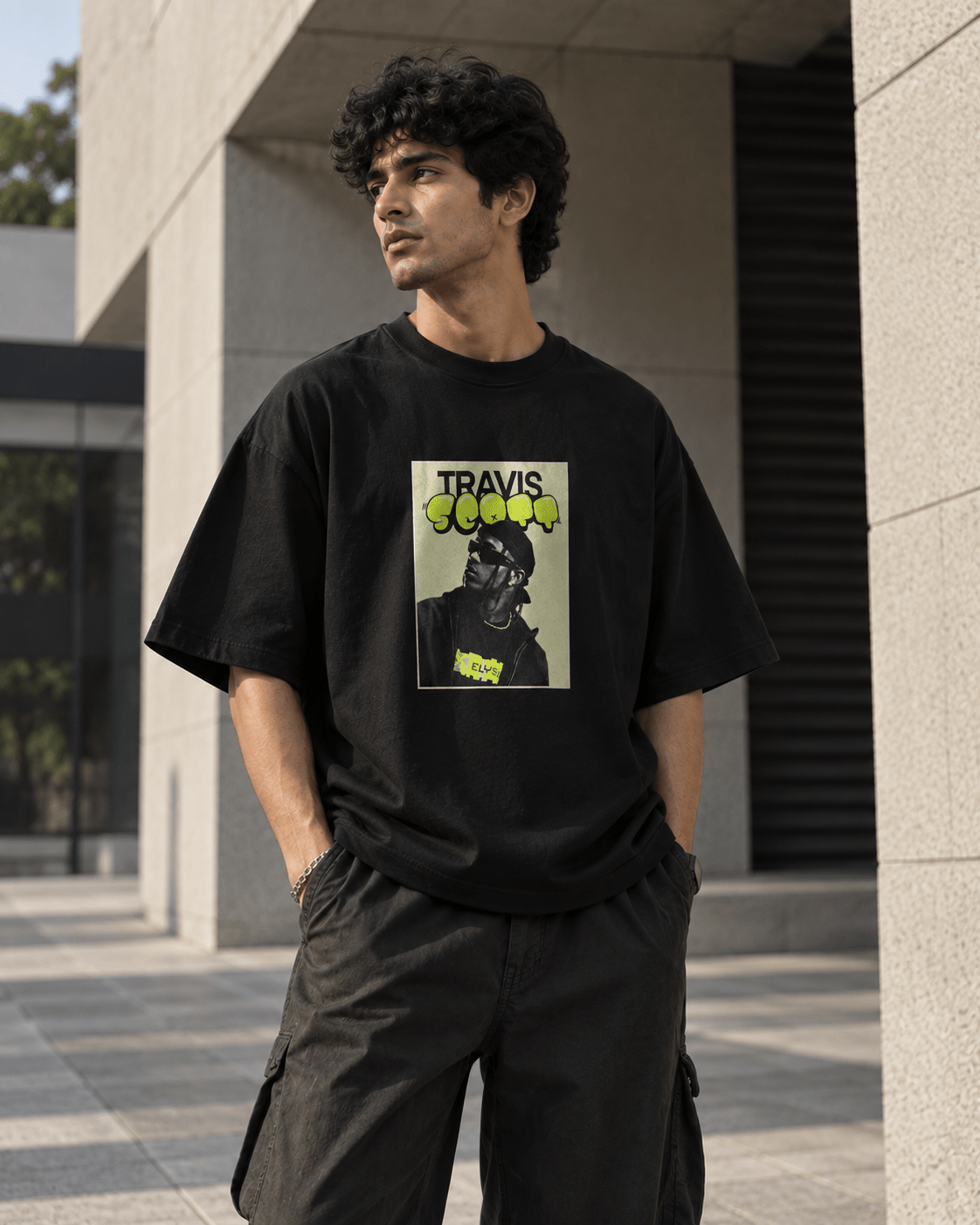 Travis 901 Graphic Oversized T-Shirt - WhiteBlacks