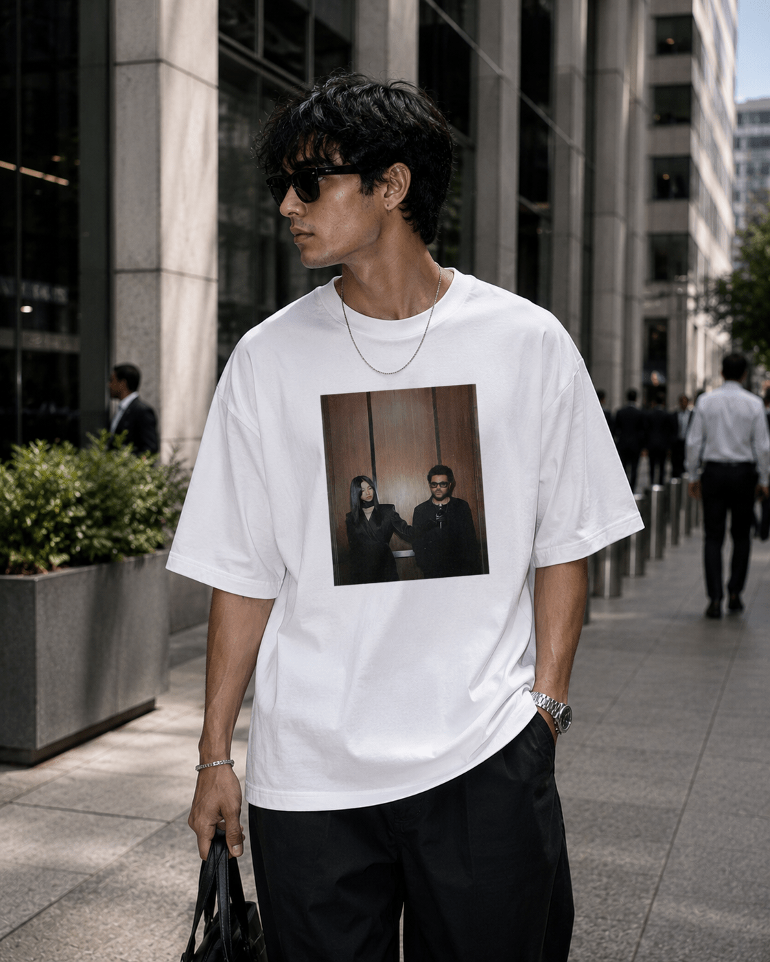 Two Sides Oversized Graphic T-Shirt - WhiteBlacks