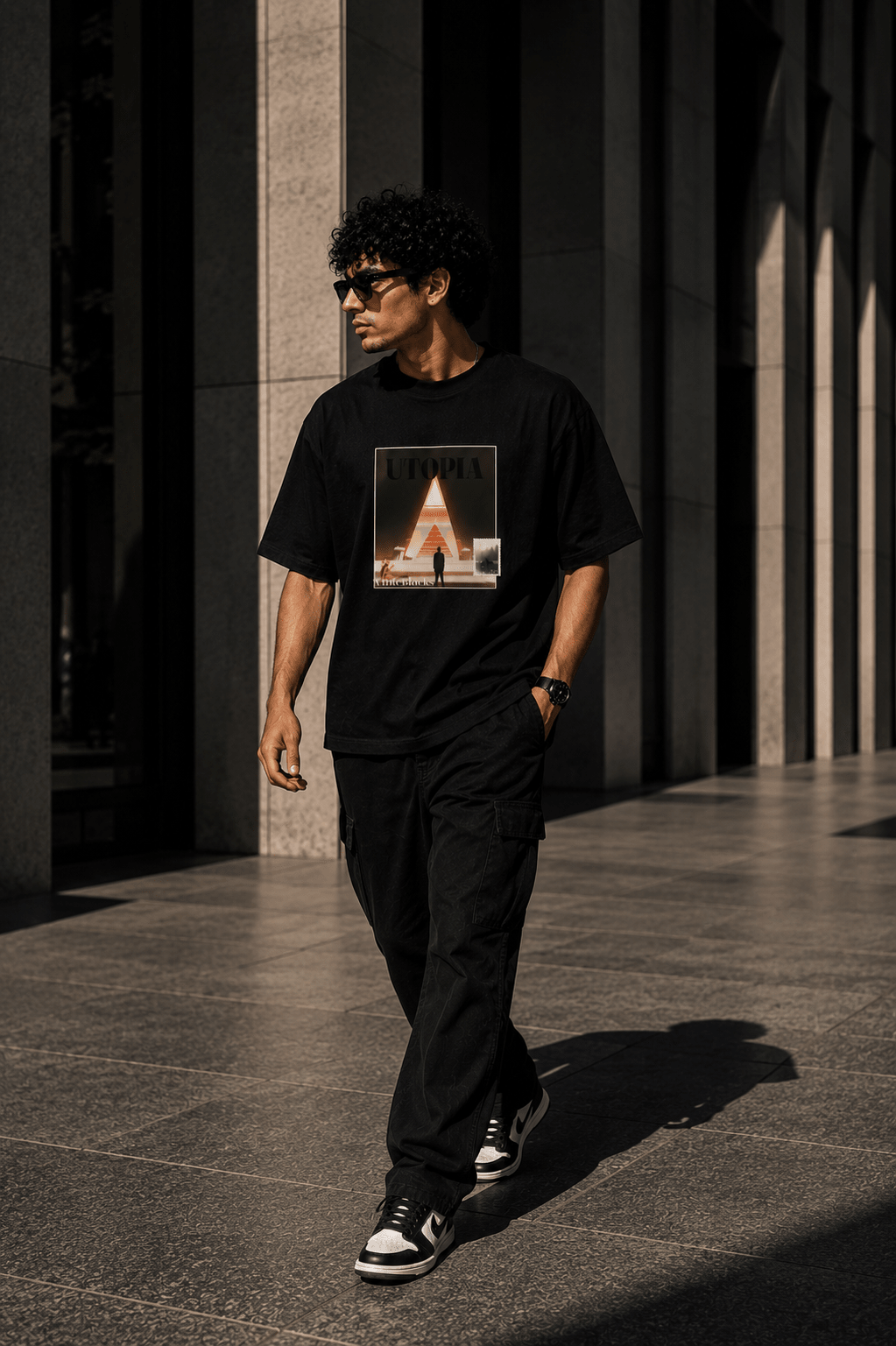 Utopia Oversized Graphic T-Shirt - WhiteBlacks