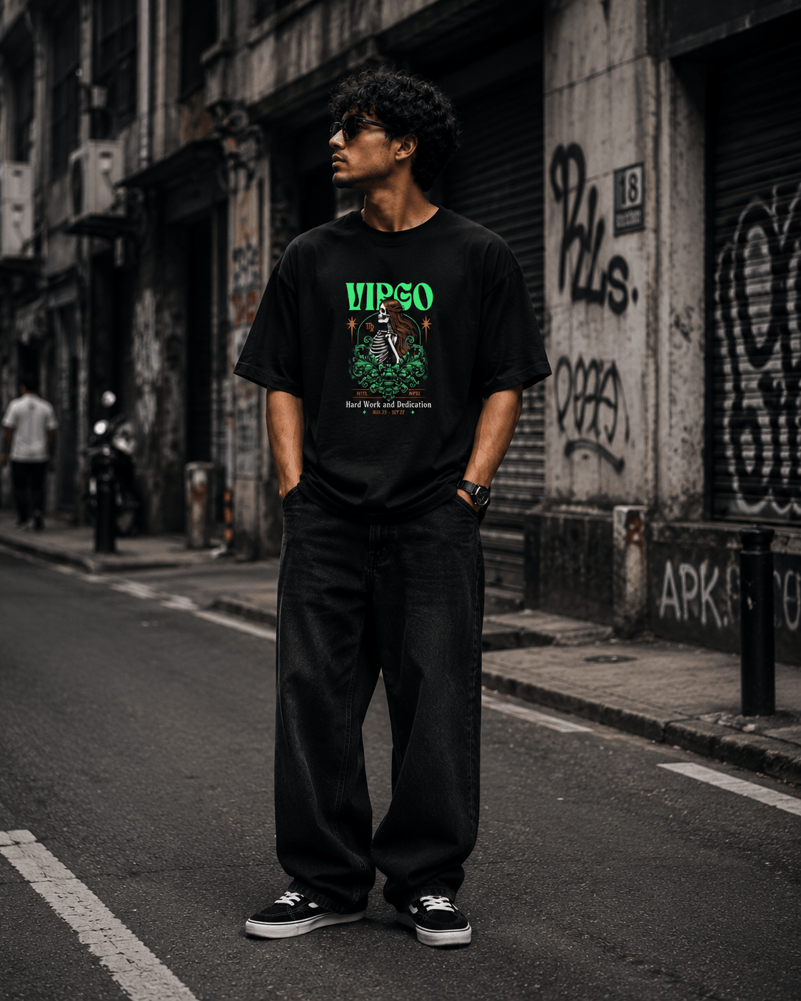Virgo Oversized Graphic T-Shirt - WhiteBlacks
