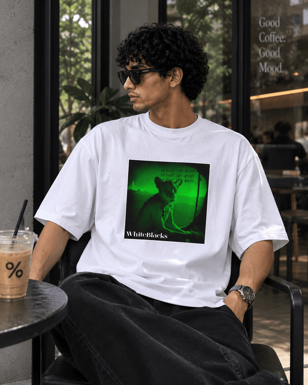 We Don't Take Advice Filtered Oversized Graphic T-Shirt - WhiteBlacks