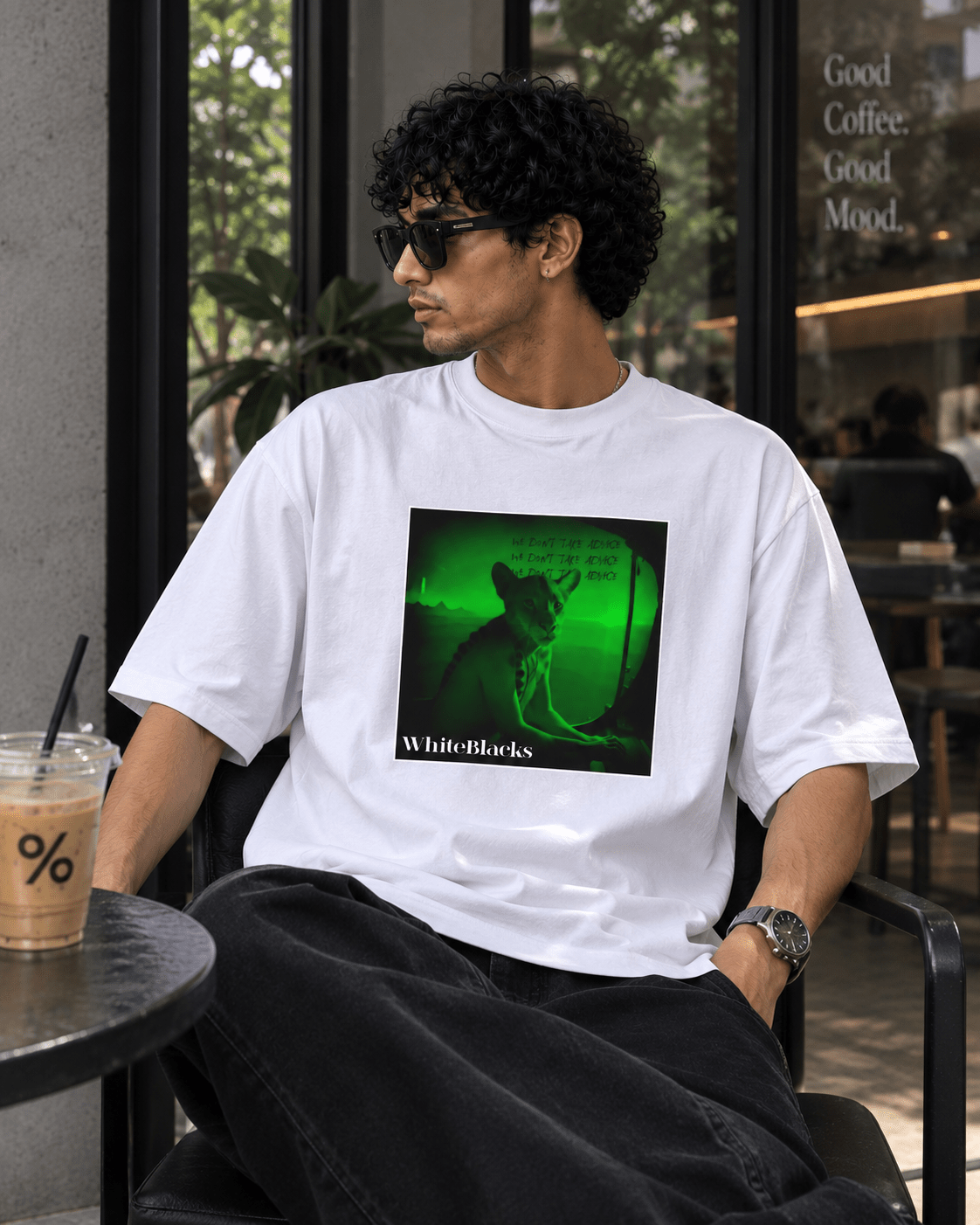 We Don't Take Advice Filtered Oversized Graphic T-Shirt - WhiteBlacks