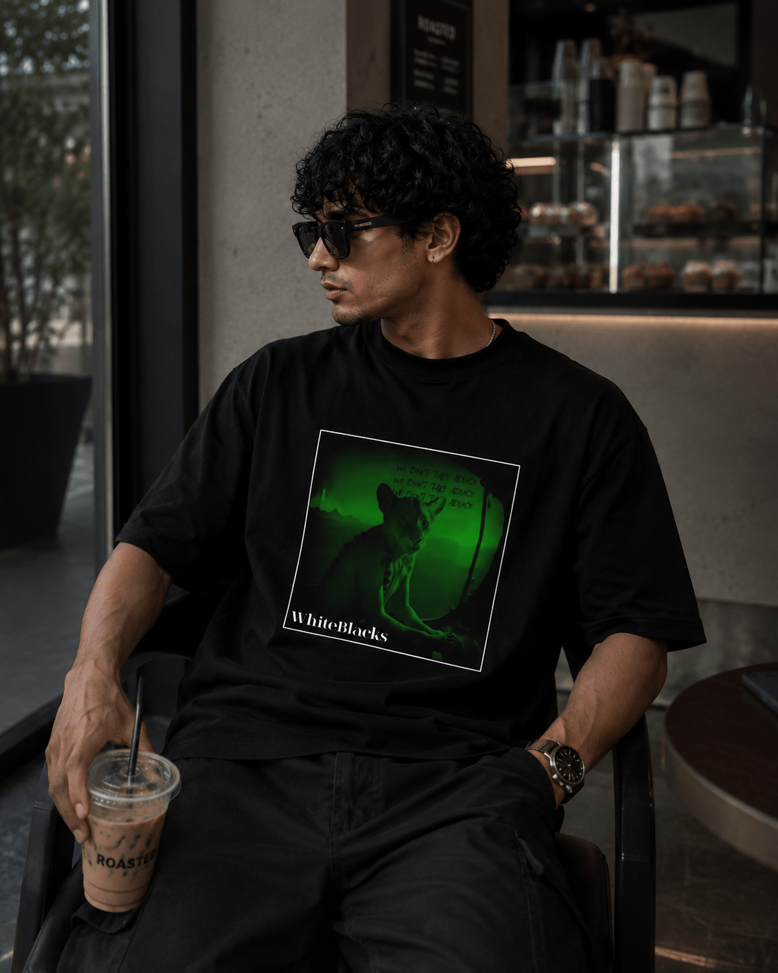 We Don't Take Advice Filtered Oversized Graphic T-Shirt - WhiteBlacks