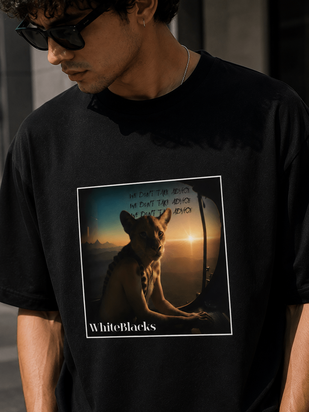 We Don't Take Advice Oversized Graphic T-Shirt - WhiteBlacks