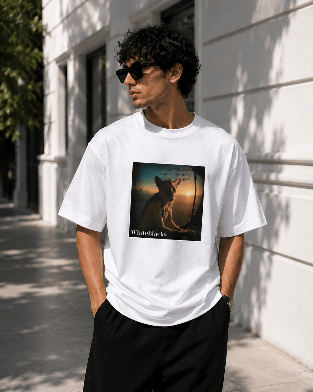 We Don't Take Advice Oversized Graphic T-Shirt - WhiteBlacks