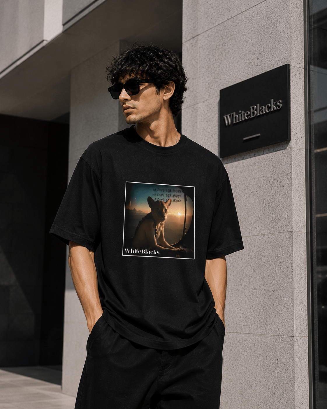 We Don't Take Advice Oversized Graphic T-Shirt - WhiteBlacks