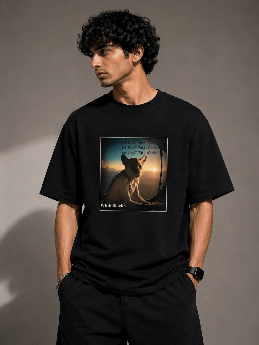 We Don't Take Advice Oversized Graphic T-Shirt - WhiteBlacks