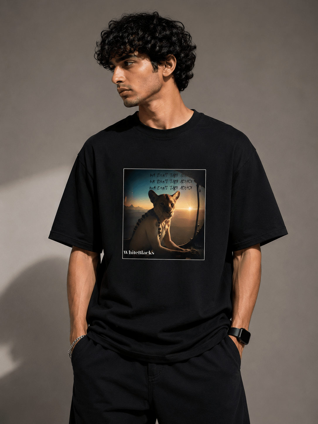 We Don't Take Advice Oversized Graphic T-Shirt - WhiteBlacks