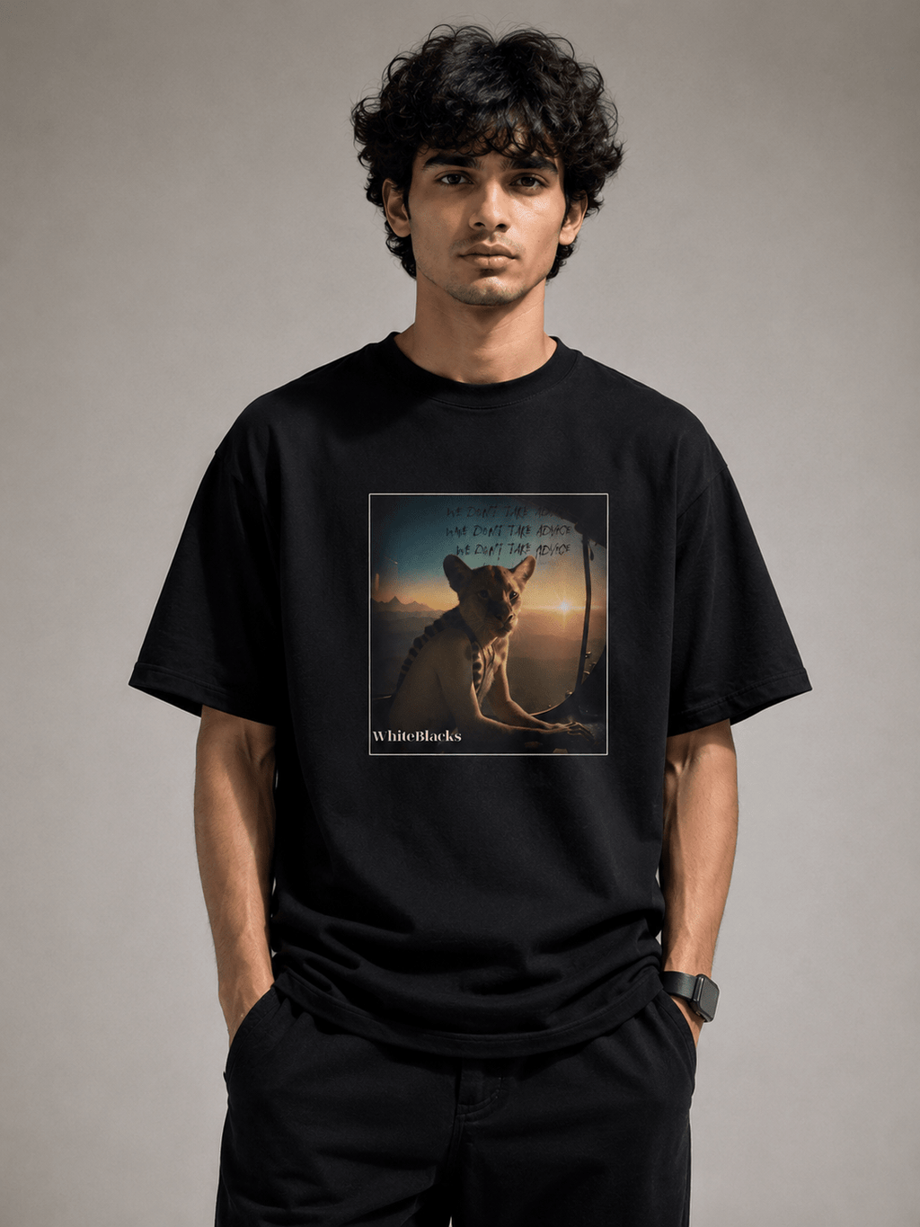 We Don't Take Advice Oversized Graphic T-Shirt - WhiteBlacks