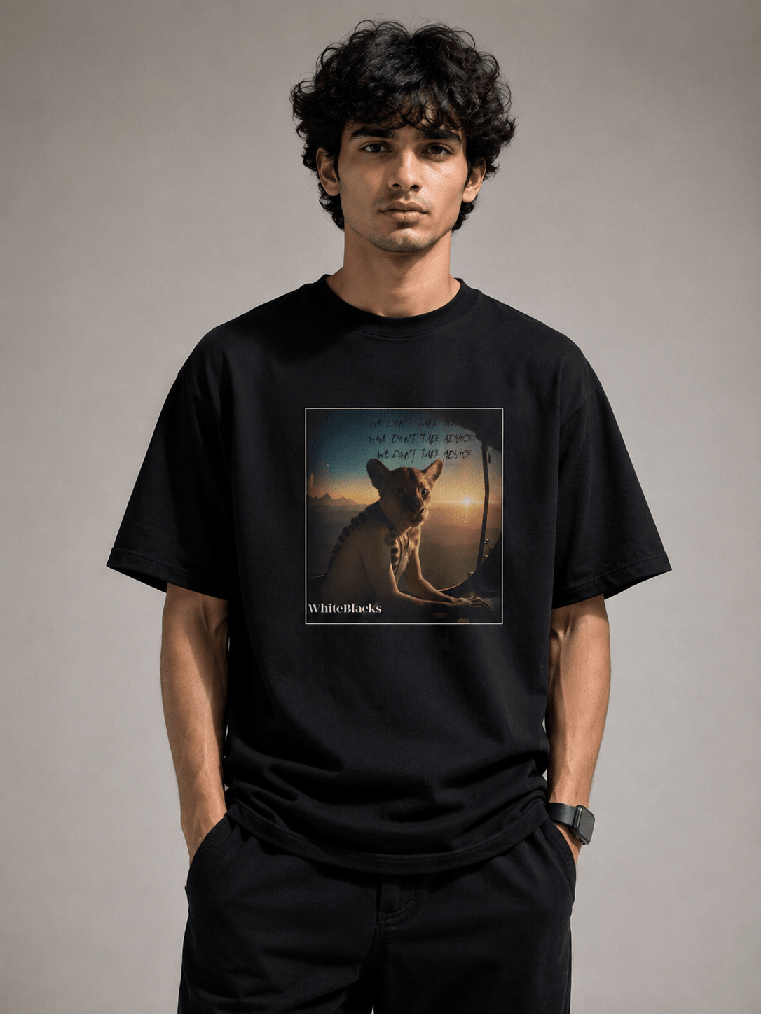 We Don't Take Advice Oversized Graphic T-Shirt - WhiteBlacks