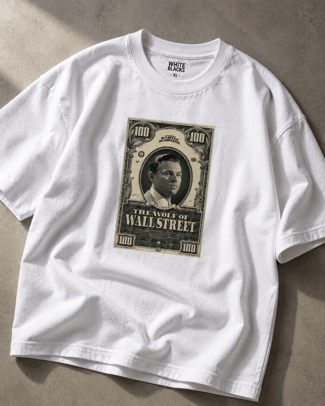 Wolf of Wall Street Oversized Graphic T-Shirt - WhiteBlacks