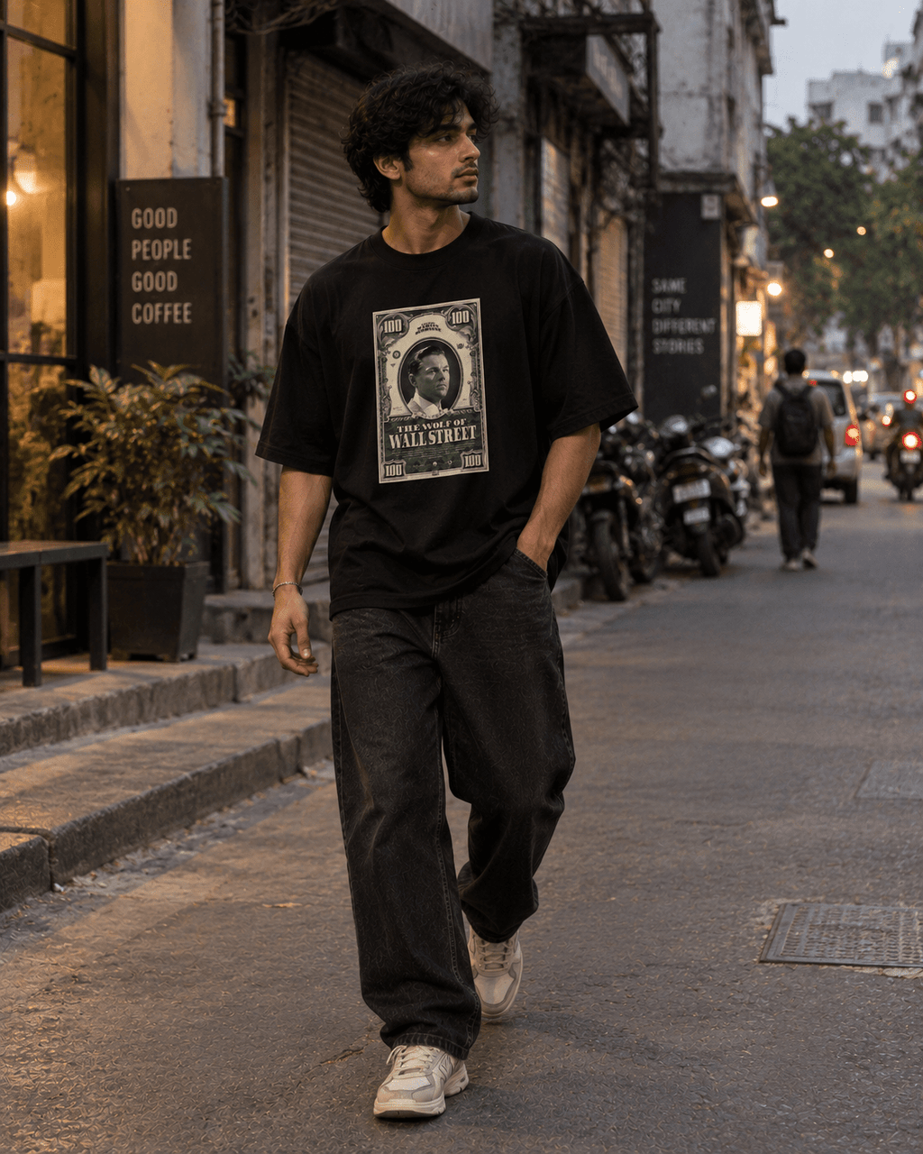 Wolf of Wall Street Oversized Graphic T-Shirt - WhiteBlacks