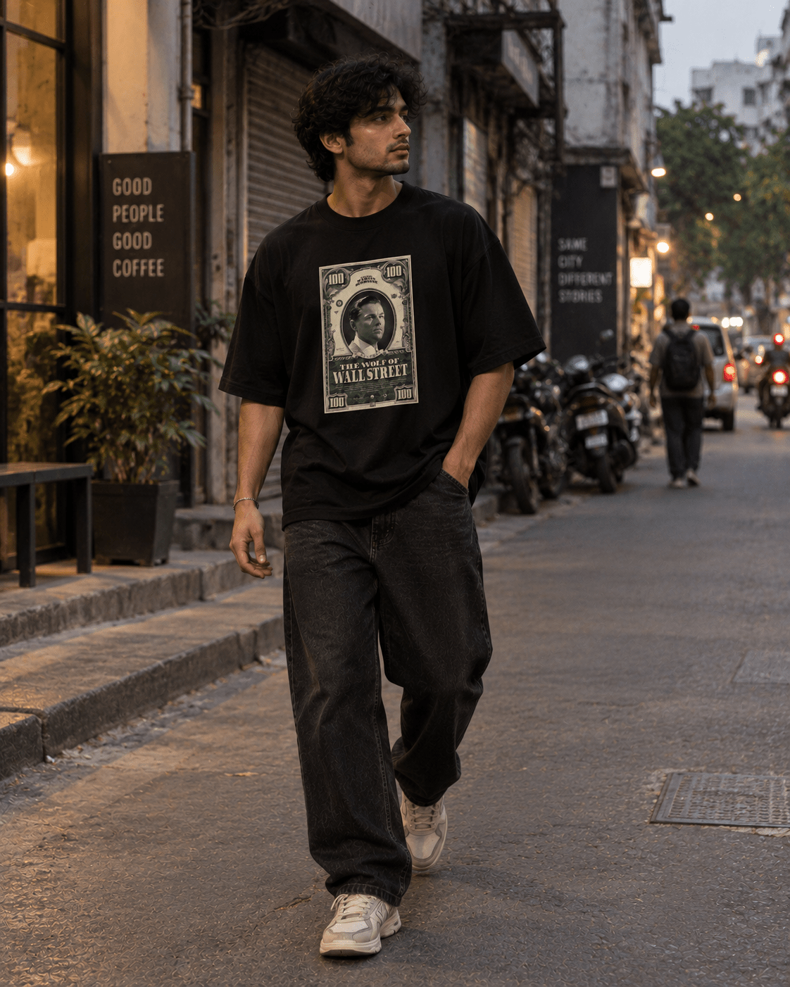 Wolf of Wall Street Oversized Graphic T-Shirt - WhiteBlacks