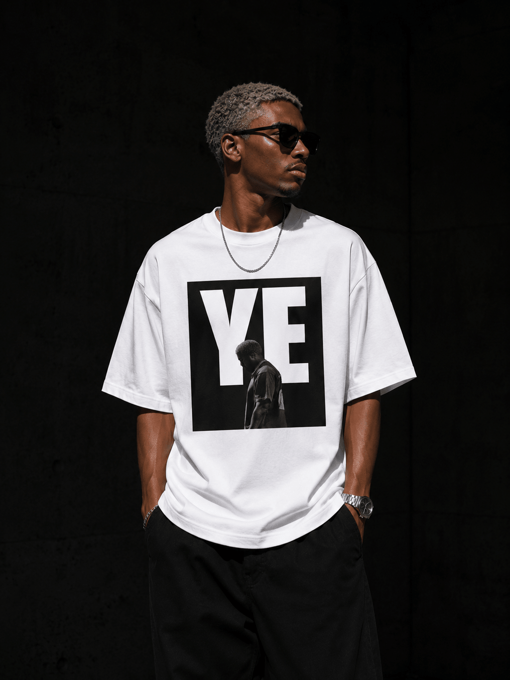 YE Oversized Graphic T-Shirt - WhiteBlacks