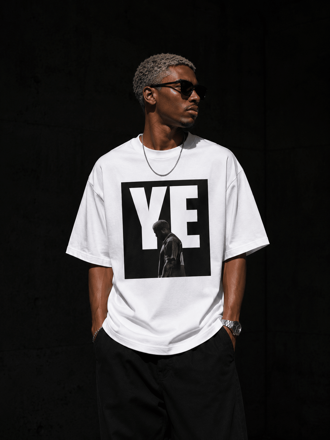 YE Oversized Graphic T-Shirt - WhiteBlacks